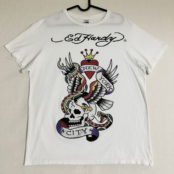 Ed Hardy by Christian Audigier Shirt New York Shirt Size XL (Runs Small)